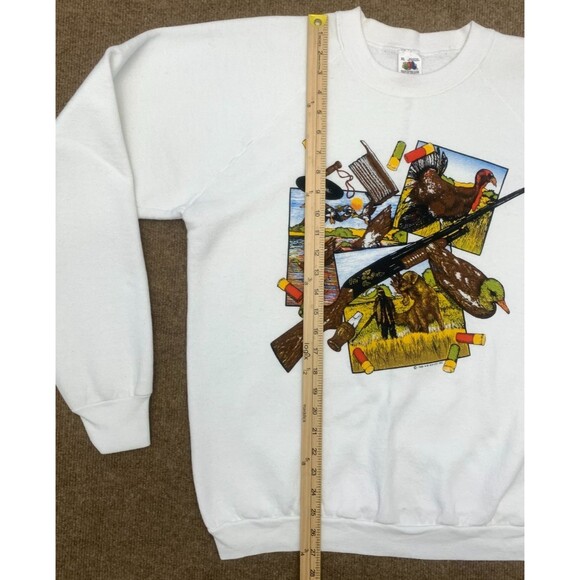 Vintage Duck Hunting Sweatshirt Mens XL Air Waves 1988 Print USA Made FOTL 80s - Picture 5 of 9